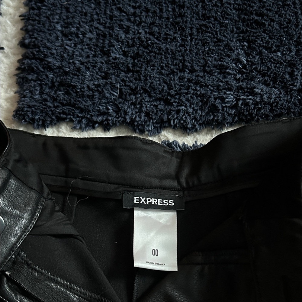 Express Midnight Black Leather Trousers